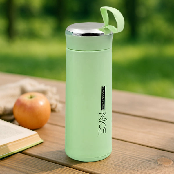 outdoor sport water bottle 400ml leak proof BPA-free for travel cold and hot water glass water bottle with daily water intake for gym and children (MOQ :-50 pc)