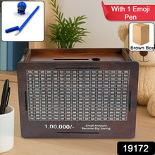 Wooden Money / Piggy Bank, Money Box (1 Pc / 1 Emoji Pan)